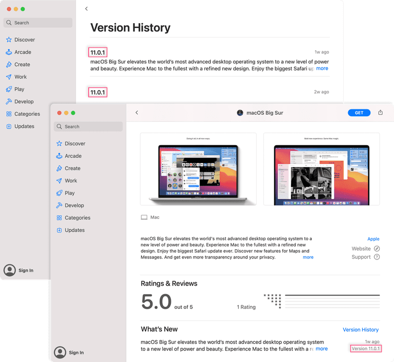 Mac App Store Versioning